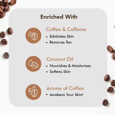 mcaffeine Exfoliating Coffee Body Scrub Powder Jar for Tan Removal&Soft-Smooth Skin|De-Tan Bathing Scrub With Coconut Oil,Removes Dirt&Dead Skin From Neck,Knees,Elbows&Arms|All Skin Types-55Gm,Unisex